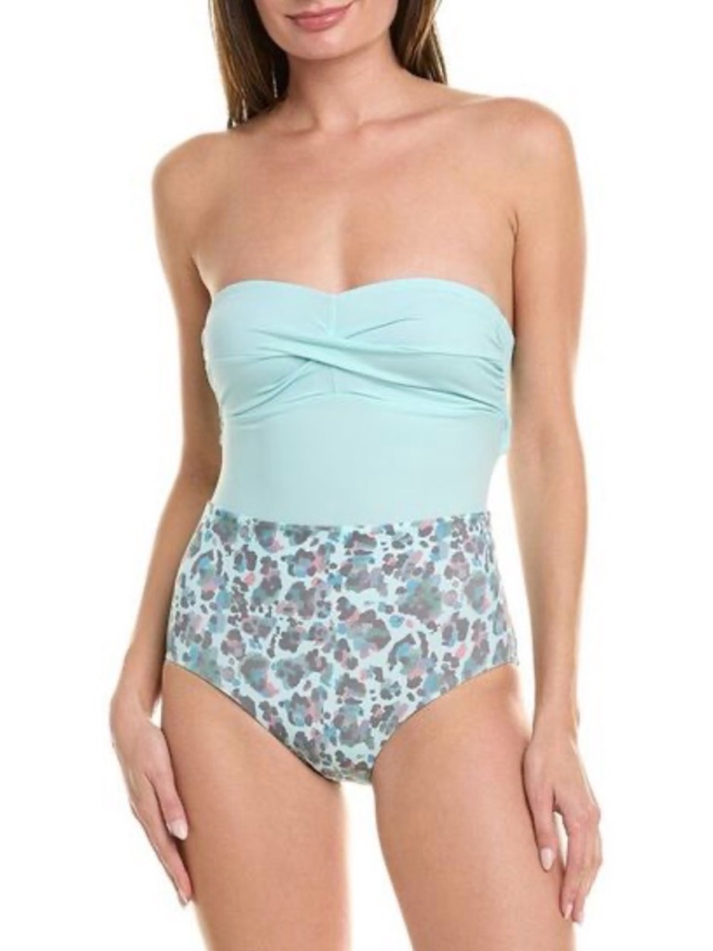 Hermoza Mint Liz Bandeau One-Piece Multicolor Leopard